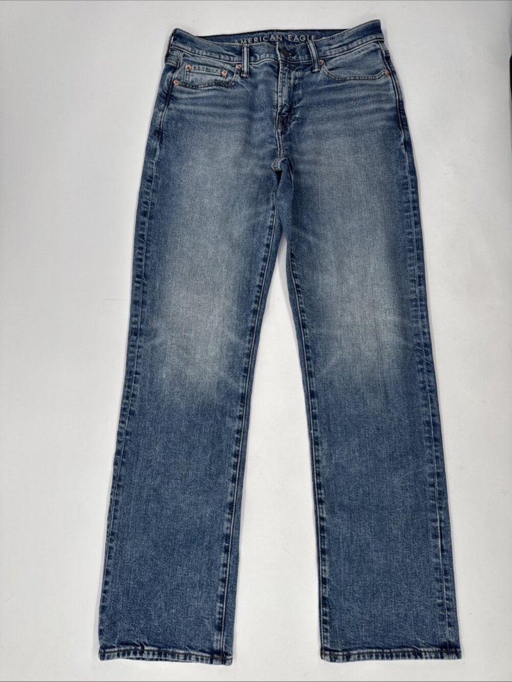 American Eagle Jeans Mens 30x34 Blue Original Bootcut Easyflex Denim Faded Pants